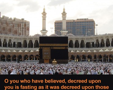 O you who have believed, decreed upon you is fasting